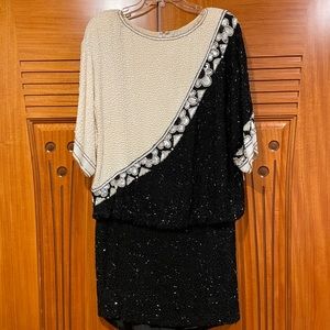 Bob Mackie Boutqud vintage beaded cocktail dress- 100% silk size 5